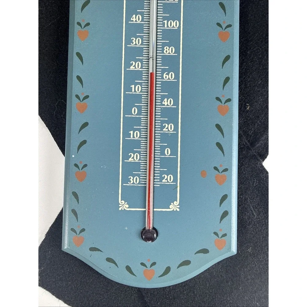 Vintage Hand Painted Wall Hanging‎ Thermometer Cottage Core Decor Hearts 12